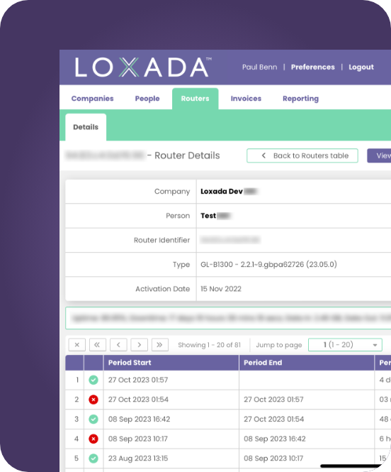 Screenshot or graphic of the Loxada administration portal for system administrators