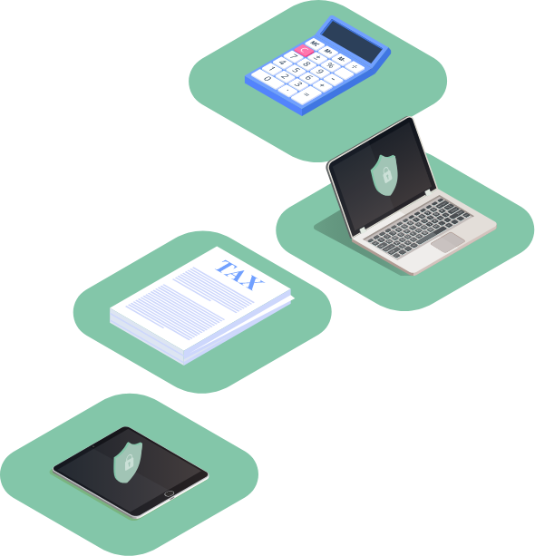 Illustration showing secure remote access for accountants and financial professionals working from uncontrolled networks