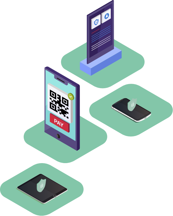 Illustration showing secure remote and branch connectivity for community banks and building societies over uncontrolled networks