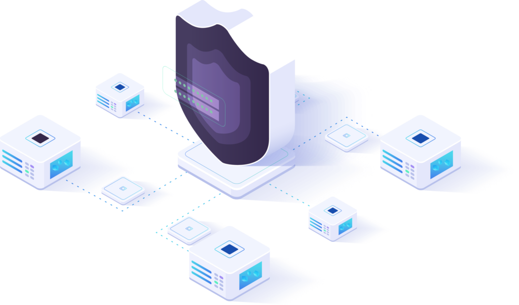Illustration representing key milestones in Loxada’s development securing remote and hybrid workers