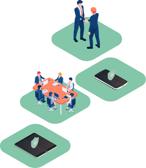 Illustration highlighting secure remote access for board members and senior executives