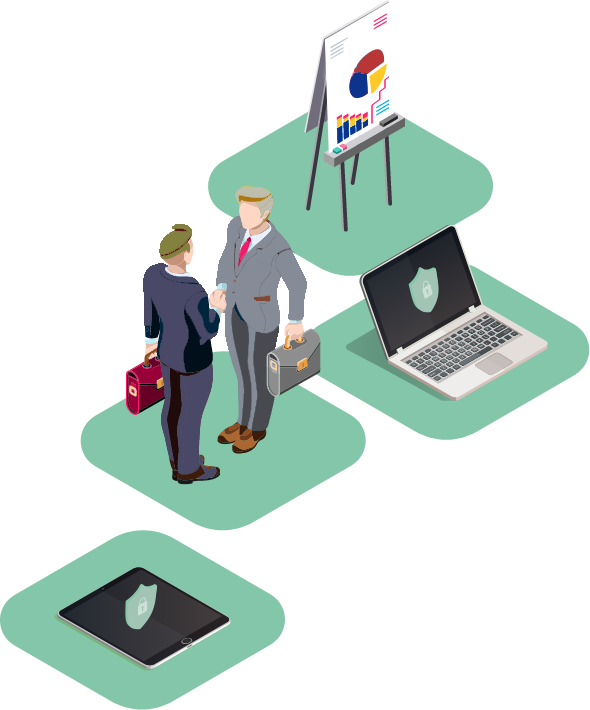 Illustration showing secure network access for contract and temporary staff using Loxada