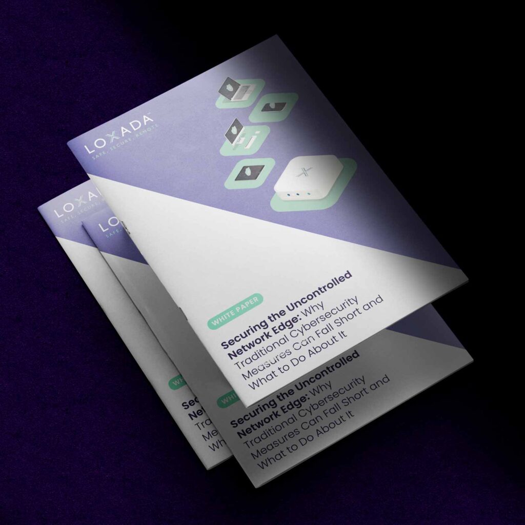 An image of copies of Loxada's white paper: Securing the Uncontrolled Network Edge
