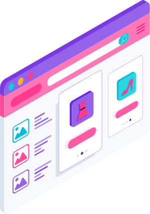 A stylised illustration of a page on an ecommerce website